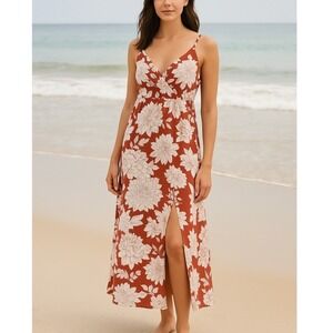 Matison Stone Floral Maxi Dress XS Petite Sleeveless Sundress Boho Vacation